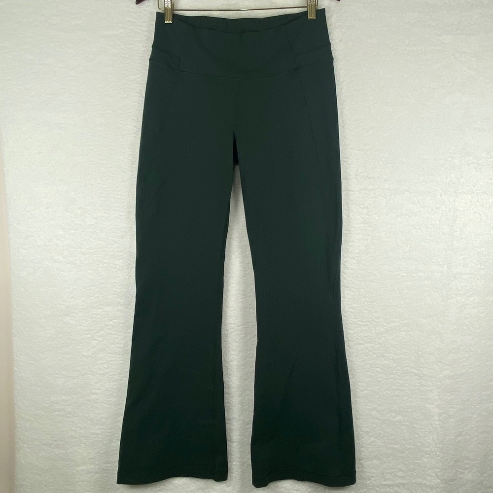 Lululemon Groove Pant Flare Leg Yoga Pants Forest Green High Rise Size 12